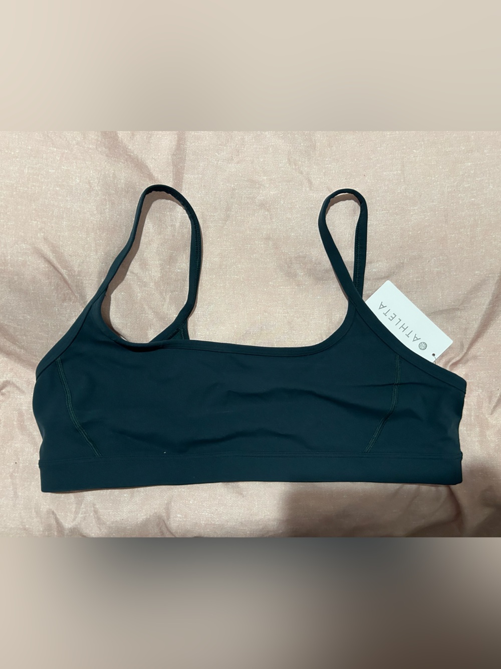 Athleta Dark Green Square Neck Sports Bra